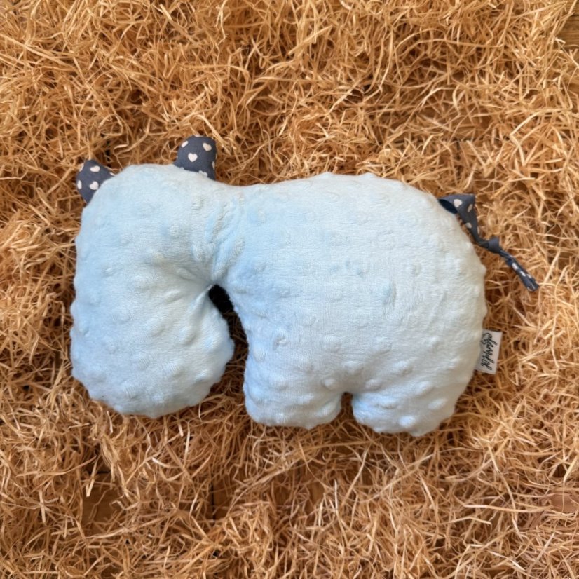 Já Hrošík - Baby modrá - srdíčka šedá