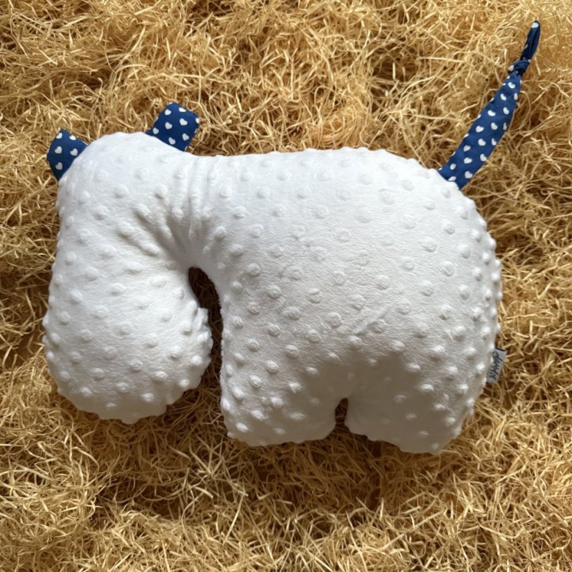 Já Hrošík - Bílá - Modrá srdíčka - Velikost: Střední